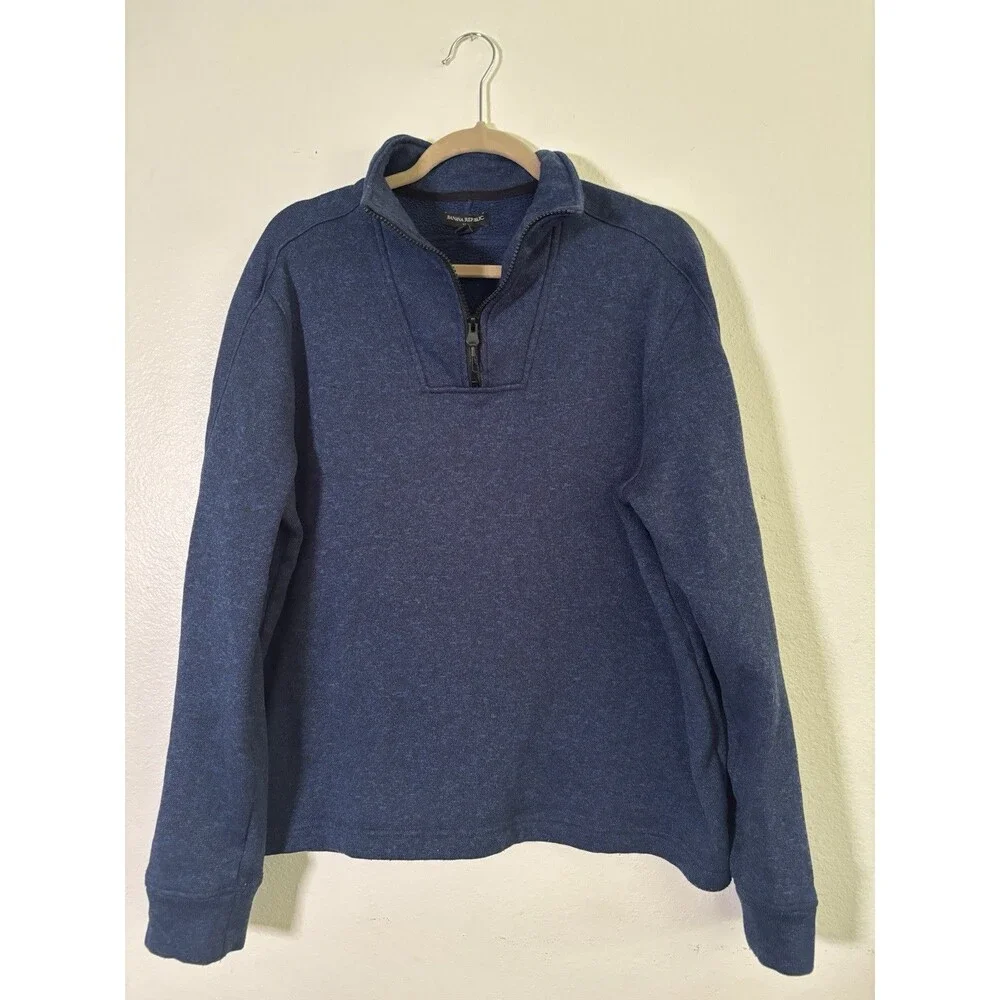 Banana Republic Men's Half-Zip Pullover Sweater - Size XL Blue